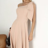 VESTIDO GLÁUCIA UM OMBRO COM LAÇO - ROSÉ