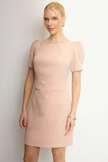 VESTIDO ALDA CURTO MANGA - BEGE