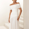 VESTIDO DE FESTA ALICE MICROTULE COM CAPA - OFF WHITE