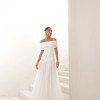 VESTIDO DE FESTA ALICE MICROTULE COM CAPA - OFF WHITE