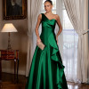 VESTIDO DE FESTA FIRENZE ZIBELINE UM OMBRO - VERDE ESMERALDA