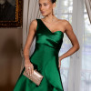VESTIDO DE FESTA FIRENZE ZIBELINE UM OMBRO - VERDE ESMERALDA