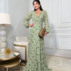 VESTIDO ESTAMPADO ARIANE MANGA LONGA - VERDE MENTA