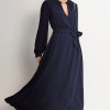 VESTIDO LONGO DARA MANGA LONGA - AZUL MARINHO