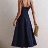VESTIDO TEODORA COM ALÇA E BOLSOS - AZUL MARINHO