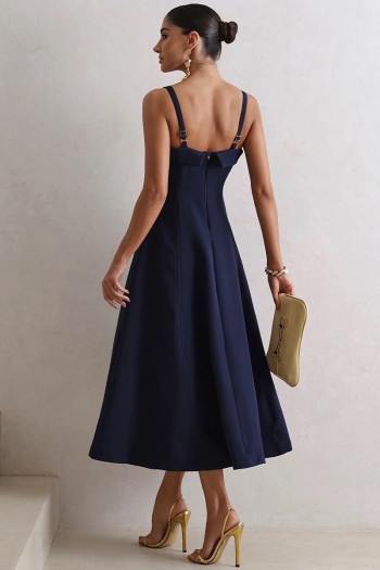 VESTIDO TEODORA COM ALÇA E BOLSOS - AZUL MARINHO
