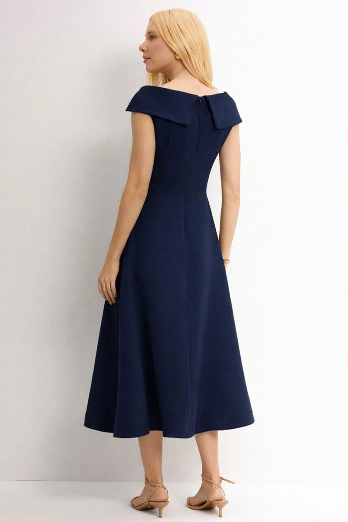 VESTIDO DARA MIDI - AZUL MARINHO