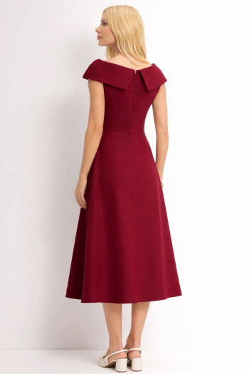 VESTIDO DARA MIDI - VINHO