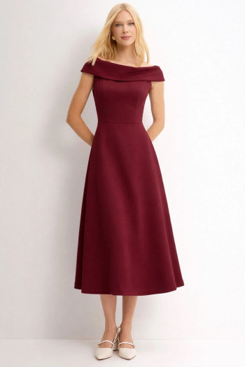 VESTIDO DARA MIDI - VINHO