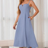 VESTIDO CAROL DECOTE V COM ALÇAS - AZUL