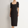 VESTIDO GEORGIA RISCA DE GIZ - PRETO