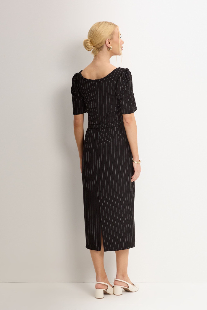 VESTIDO GEORGIA RISCA DE GIZ - PRETO