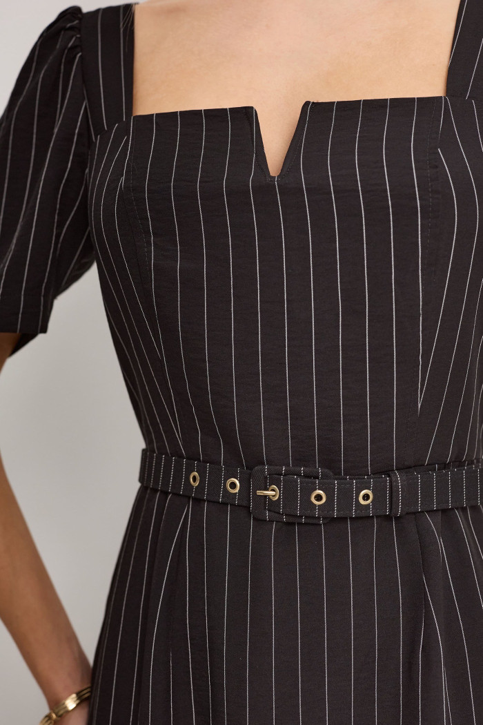 VESTIDO GEORGIA RISCA DE GIZ - PRETO
