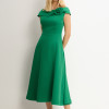 VESTIDO HILDA MIDI DETALHE FLOR - VERDE