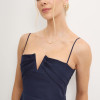 VESTIDO JULIANA TUBINHO COM PREGAS FRENTE - AZUL MARINHO