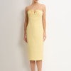 VESTIDO JULIANA TUBINHO COM PREGAS FRENTE - AMARELO