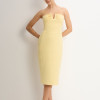 VESTIDO JULIANA TUBINHO COM PREGAS FRENTE - AMARELO