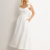 VESTIDO KÁTIA LONGUETE COM ALÇA E LAÇOS - OFF WHITE