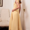 VESTIDO KÁTIA LONGUETE COM ALÇA E LAÇOS - AMARELO