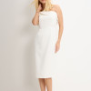 VESTIDO MIDI DETALHE UM OMBRO SAMARA - OFF WHITE