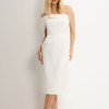 VESTIDO MIDI DETALHE UM OMBRO SAMARA - OFF WHITE