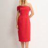 VESTIDO MIDI DETALHE UM OMBRO SAMARA - VERMELHO
