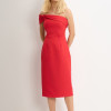 VESTIDO MIDI DETALHE UM OMBRO SAMARA - VERMELHO
