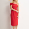 VESTIDO MIDI DETALHE UM OMBRO SAMARA - VERMELHO