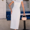 VESTIDO LEILA TUBINHO COM DETALHE FLOR - OFF WHITE