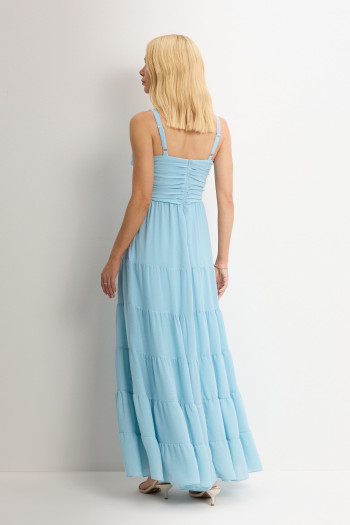VESTIDO MAISA LONGO CHIFFON - AZUL
