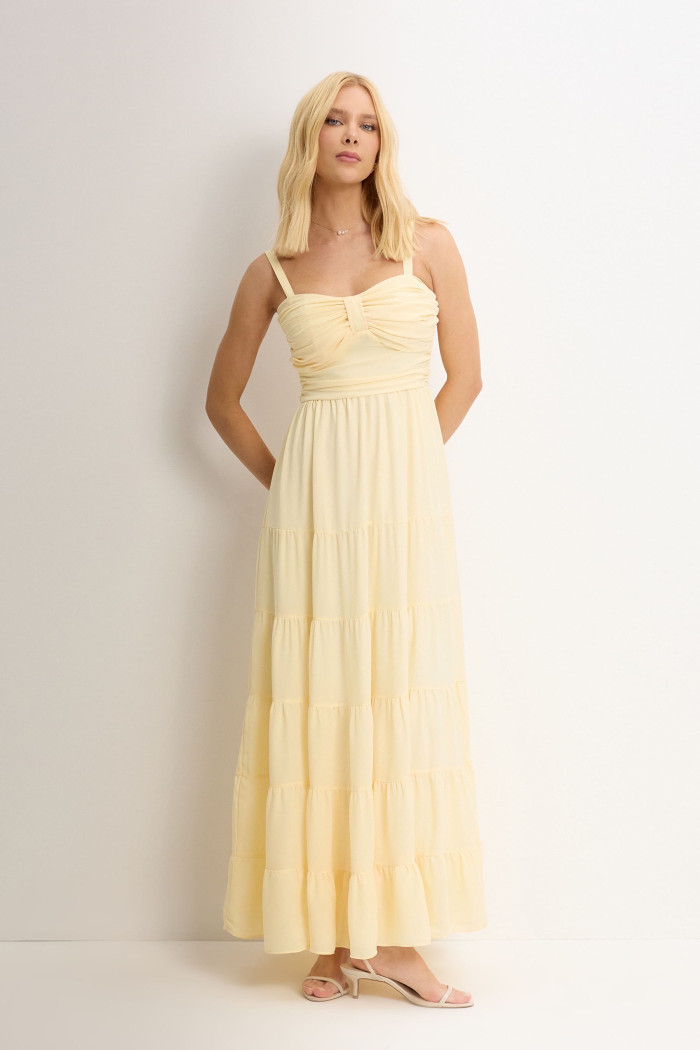 VESTIDO MAISA LONGO CHIFFON - AMARELO