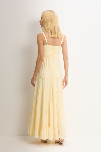 VESTIDO MAISA LONGO CHIFFON - AMARELO