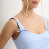 VESTIDO ORNELA COM PREGAS E DETALHE LAÇO NA ALÇA - AZUL CLARO