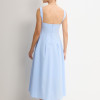 VESTIDO ORNELA COM PREGAS E DETALHE LAÇO NA ALÇA - AZUL CLARO