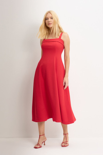 VESTIDO TEODORA COM ALÇA E BOLSOS - VERMELHO