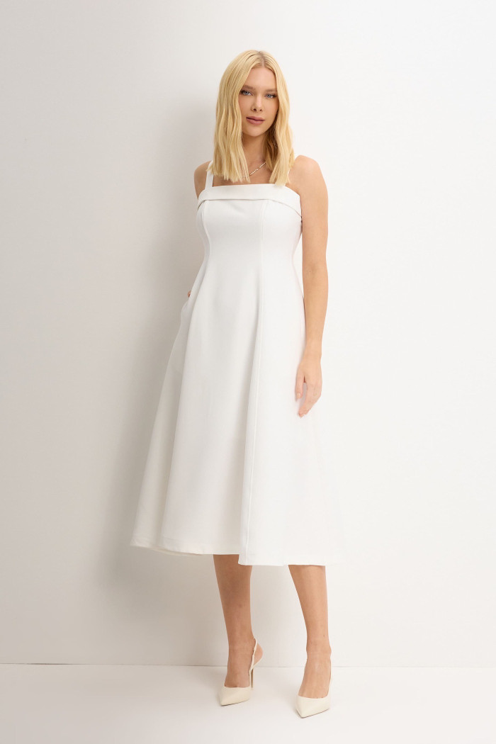 VESTIDO TEODORA COM ALÇA E BOLSOS - OFF WHITE