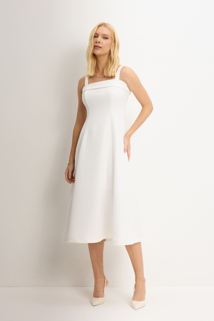 VESTIDO TEODORA COM ALÇA E BOLSOS - OFF WHITE