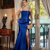 VESTIDO DE FESTA CLARISSA ZIBELINE ALÇA - AZUL ROYAL