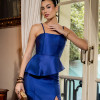 VESTIDO DE FESTA CLARISSA ZIBELINE ALÇA - AZUL ROYAL