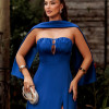 VESTIDO DE FESTA ELEGANCE GOLA CHOKER - AZUL ROYAL