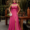 VESTIDO DE FESTA ELEGANCE GOLA CHOKER - FÚCSIA