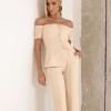 CONJUNTO LONDRES ALFAITARIA BLUSA OMBRO A OMBRO - AREIA