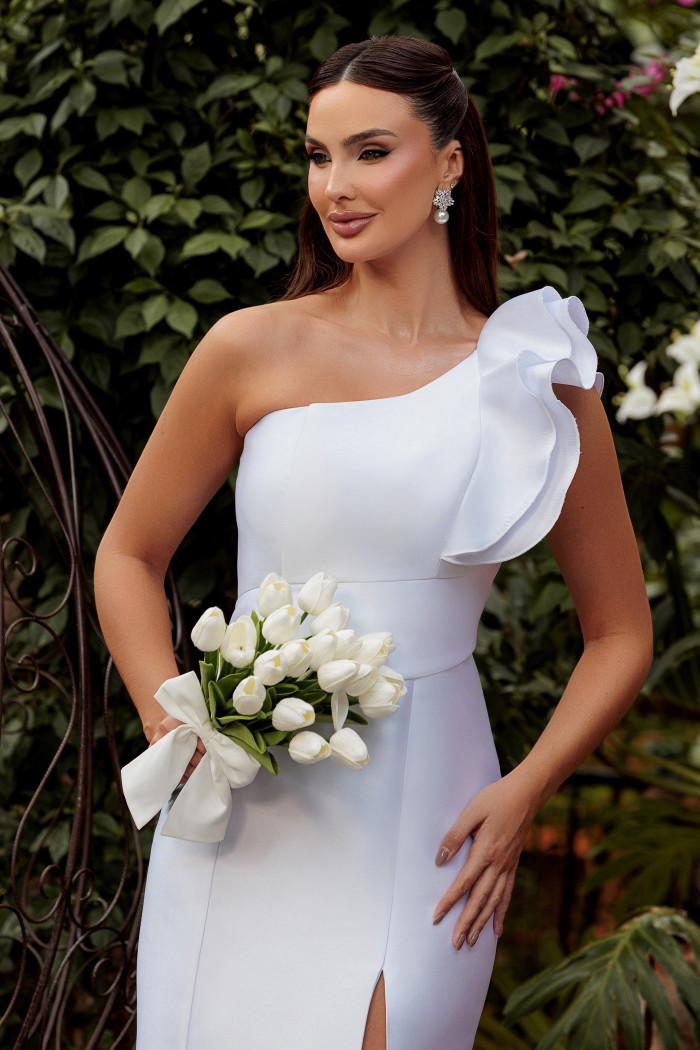 VESTIDO PATRICIA MIDI ZIBELINE UM OMBRO - OFF WHITE