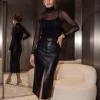 SAIA STELLA COURO ECO MIDI WILDNESSE - PRETO