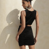 VESTIDO CURTO SAIA FRANZIDA BÁRBARA - PRETO