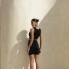 VESTIDO CURTO SAIA FRANZIDA BÁRBARA - PRETO