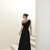 VESTIDO LONGO DRAPEADO CAMILLA - PRETO