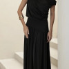 VESTIDO LONGO DRAPEADO CAMILLA - PRETO