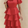 VESTIDO LU CAMADAS - VERMELHO