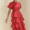 VESTIDO LU CAMADAS - VERMELHO